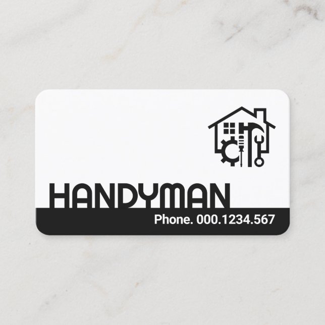 Minimalistische HANDYMAN-Zuhause-Reparaturen Visitenkarte (Vorderseite)