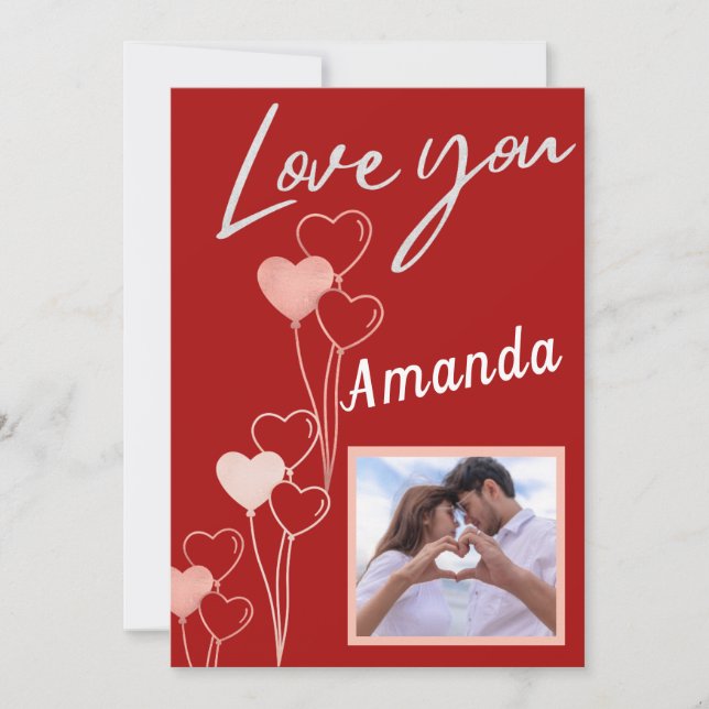 Minimalistische Happy Valentine Day Card Einladung (Vorderseite)