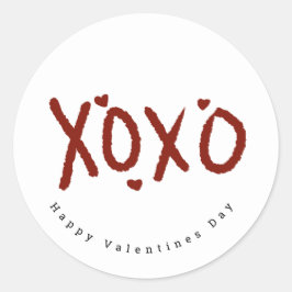 Minimalistische Happy Valentines Day Cloud Letters Runder Aufkleber
