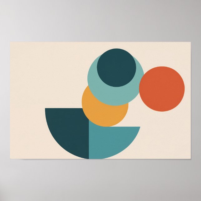 Minimalistische Harmonie - Geometrische Kreise Wan Poster (Vorne)
