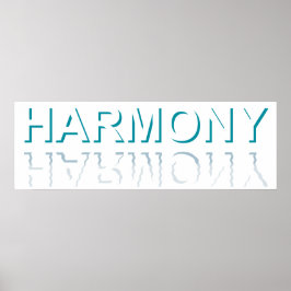 Minimalistische HARMONY-Text Wasserreflexion & Sch Poster