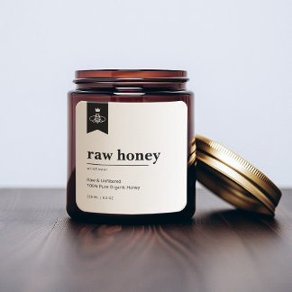 Minimalistische hausgemachte lokale Bio Honey Jar Quadratischer Aufkleber