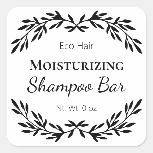 Minimalistische hausgemachte Solid Shampoo Bar Lab Quadratischer Aufkleber (Vorderseite)