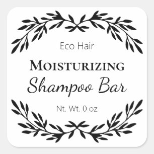 Minimalistische hausgemachte Solid Shampoo Bar Lab Quadratischer Aufkleber