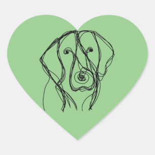 Minimalistische Heart-Aufkleber für Big Dog Herz-Aufkleber
