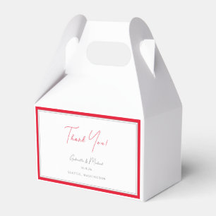 Minimalistische helle Kirschrote Umrandung Hochzei Geschenkschachtel