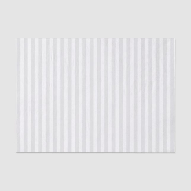 Minimalistische, hellgraue und weiße Streifen Seidenpapier (Vorderseite)