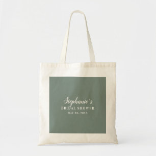 Minimalistische Hellgrüne und Weiße Babyshower für Tragetasche
