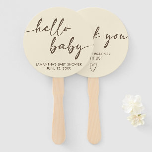 Minimalistische Hello Baby Babyparty Fächer