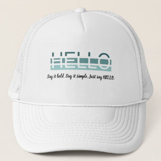 Minimalistische "HELLO"-Typografie-Kappe - Moderne Truckerkappe