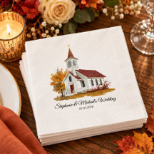 Minimalistische Herbst-Blätter-Kirchenhochzeit