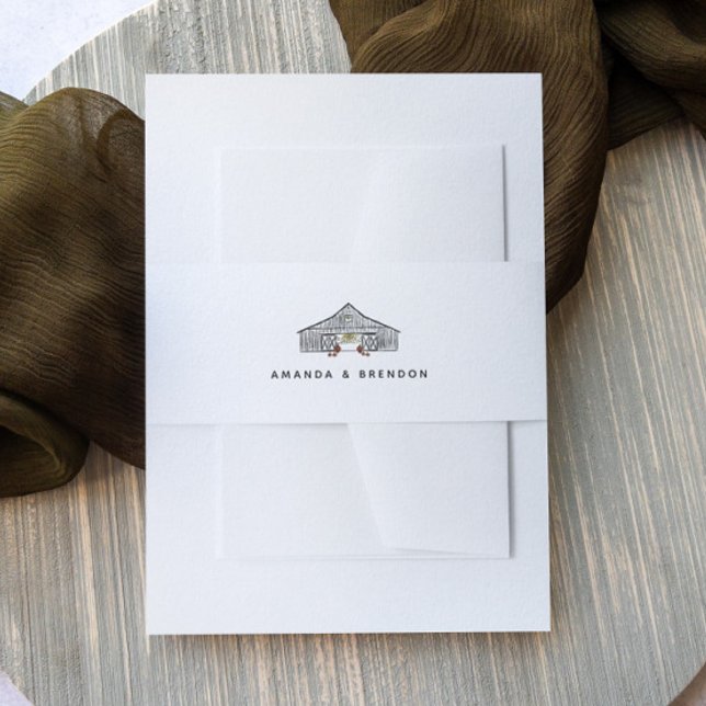 Minimalistische Herbsthochzeit Einladungsbanderole (Von Creator hochgeladen)