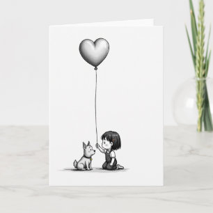 Minimalistische Herz-Haustier-Karte Karte