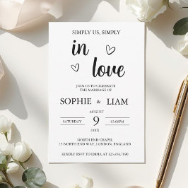 Minimalistische Herz-Hochzeitseinladung Einladung