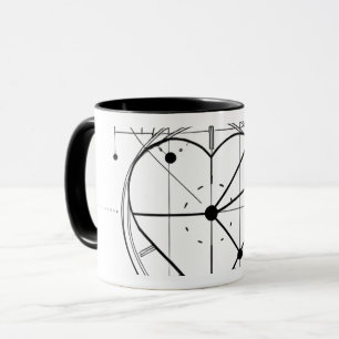 Minimalistische Herz-Uhr-Tasse Geometrischer Beche Tasse