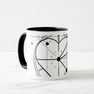 Minimalistische Herz-Uhr-Tasse Geometrischer Beche Tasse