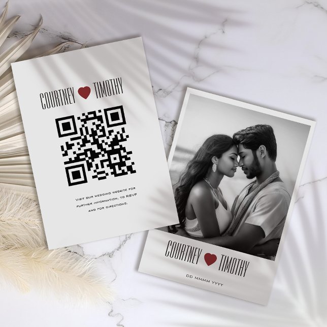 Minimalistische Herzhochzeit Begleitkarte (Von Creator hochgeladen)