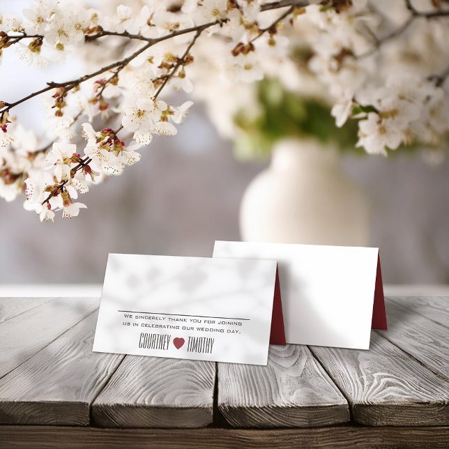 Minimalistische Herzhochzeit Platzkarte (Von Creator hochgeladen)