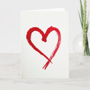 Minimalistische Herzkarte mit Pinselstrich Karte