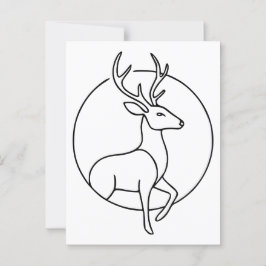 Minimalistische Hirsche Linie Kunst, Dichtung und Postkarte