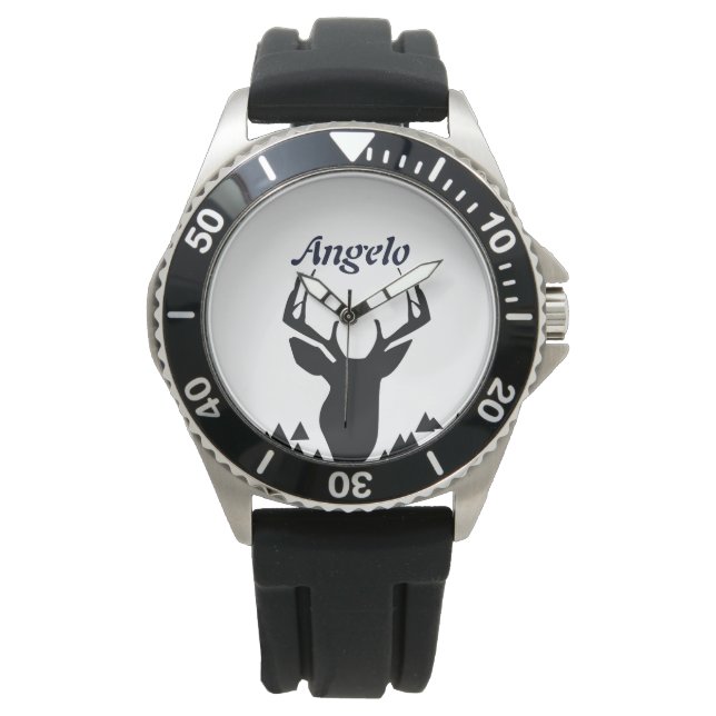 Minimalistische Hirschjagd Armbanduhr (Vorderseite)