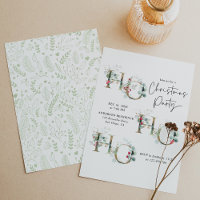 Minimalistische Ho Ho Ho Greenery Holiday Party