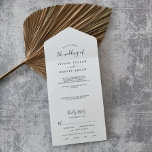 Minimalistische Hochzeit All In One Einladung<br><div class="desc">Diese minimalistische Hochzeit in einer Einladung ist perfekt für eine einfache Hochzeit. Das moderne romantische Design besticht durch klassische schwarz-weiße Typografie gepaart mit einer rustikalen und eleganten Kalligraphie mit Vintagem handgeschriebenem Stil. Anpassbar in jeder Farbe. Behalt das Design einfach und elegant, wie es ist, oder personalisiere es durch Hinzufügen von...</div>