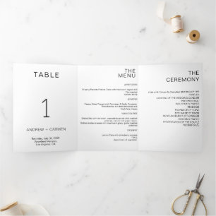 Minimalistische Hochzeit als Lieblingslied Dreifach Gefaltete Einladung