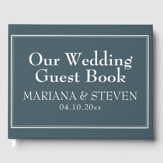 Minimalistische Hochzeit an den Grenzen Gästebuch (Vorderseite)