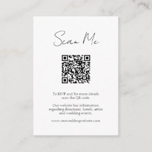 Minimalistische Hochzeit auf der UAWG QR-Code-Webs Begleitkarte