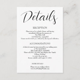 Minimalistische Hochzeit Begleitkarte