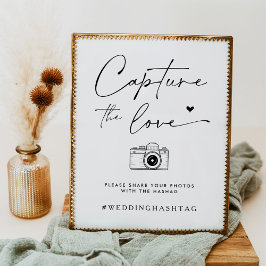 Minimalistische Hochzeit Capture the Liebe Foto-Ze Poster