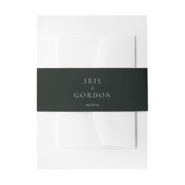 Minimalistische Hochzeit Custom Dark Green Einladungsbanderole