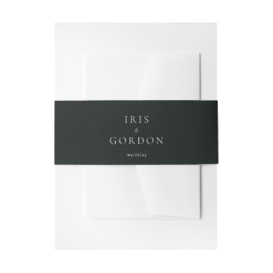 Minimalistische Hochzeit Custom Dark Green Einladungsbanderole