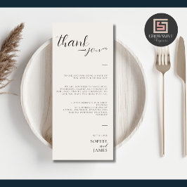Minimalistische Hochzeit danke Ihnen Table Platzka