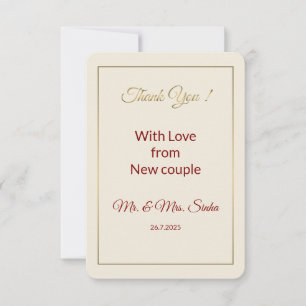 Minimalistische Hochzeit Dankeschön Karte. Dankeskarte