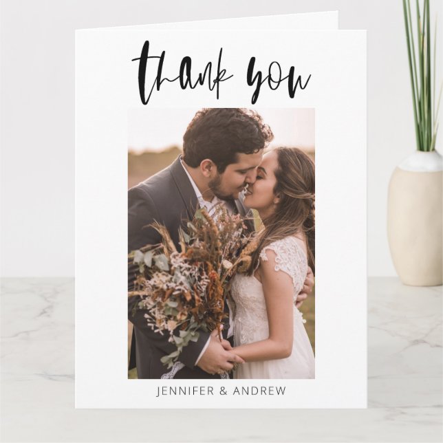 Minimalistische Hochzeit Dankeschön-Karte Dankeskarte (Vorderseite)