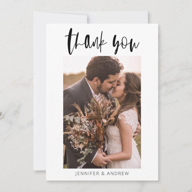 Minimalistische Hochzeit Dankeschön-Karte Dankeskarte (Vorderseite)