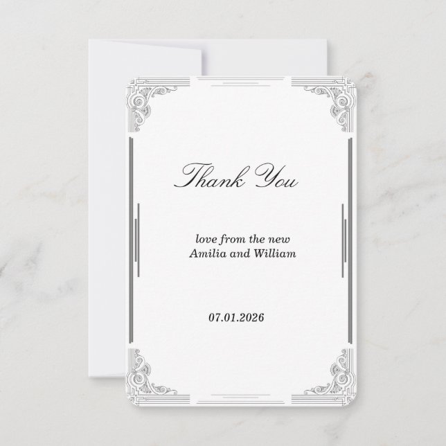 Minimalistische Hochzeit Dankeschön-Karte Dankeskarte (Vorderseite)