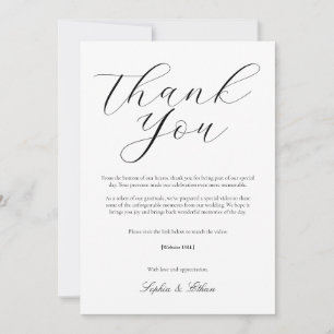 Minimalistische Hochzeit Dankeschön-Karte Einladung