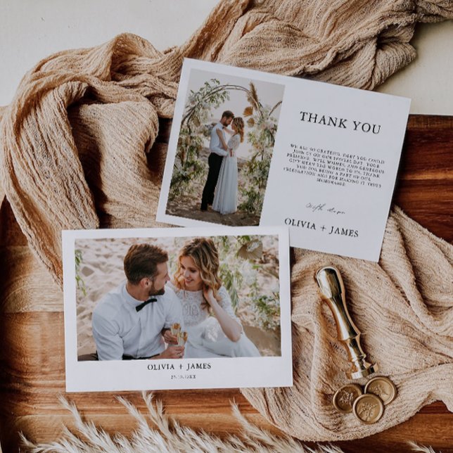 Minimalistische Hochzeit Dankeschön-Karte Einladung (Minimalist Wedding Thank You Card)