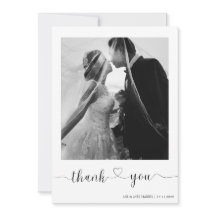 Minimalistische Hochzeit Dankeschön-Karte mit Foto