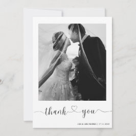 Minimalistische Hochzeit Dankeschön-Karte mit Foto Einladung