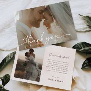 Minimalistische Hochzeit Dankeskarte