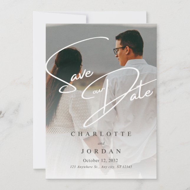 Minimalistische Hochzeit Datum speichern Save The Date (Vorderseite)
