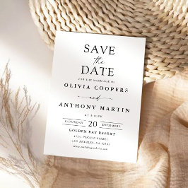 Minimalistische Hochzeit Datum speichern Save The Date