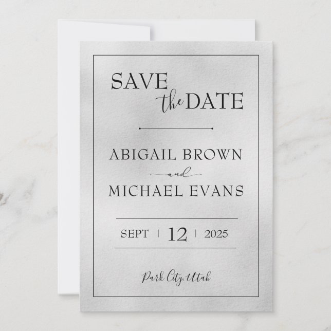 Minimalistische Hochzeit Datum speichern Save The Date (Vorderseite)