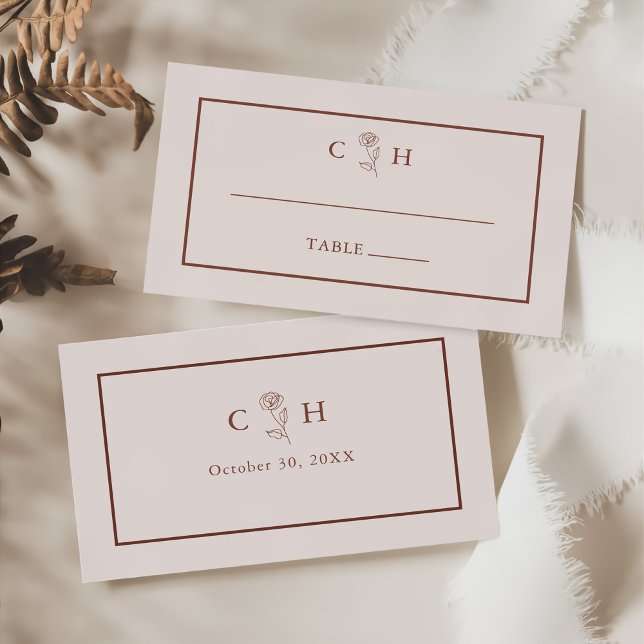 Minimalistische Hochzeit der modernen Blumenkizze Platzkarte (Von Creator hochgeladen)