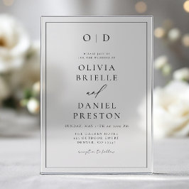 Minimalistische Hochzeit der modernen Kalligrafie Acryleinladungen