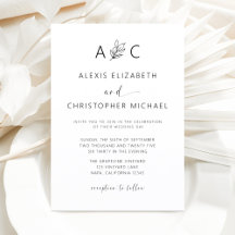 Minimalistische Hochzeit der modernen Kalligrafie